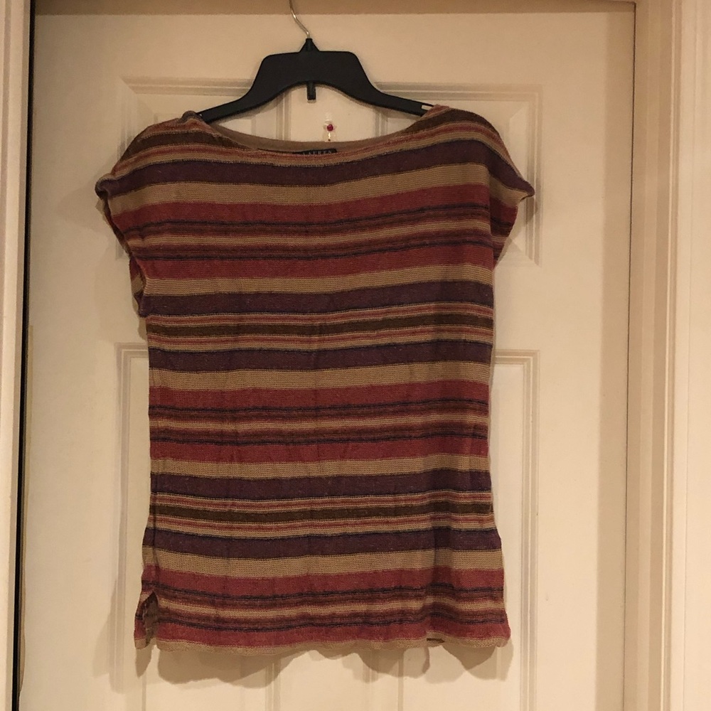 Lauren Ralph Lauren Multi color linen blend top